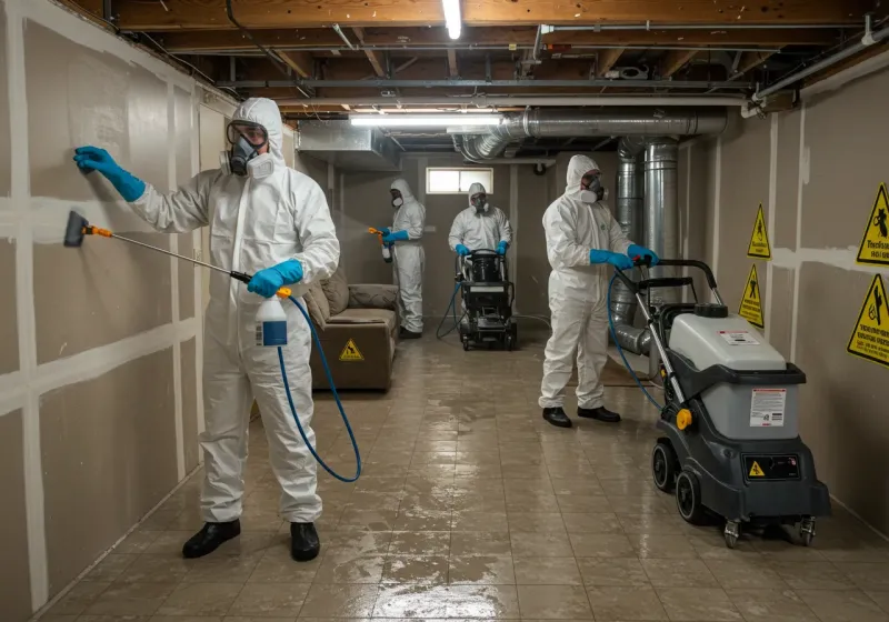 Basement Moisture Removal and Structural Drying process in Dixfield, ME